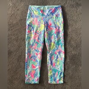 Lilly Pulitzer LUXLETIC Theah Weekender Crop Mermaid Cove Grail Leggings Size S